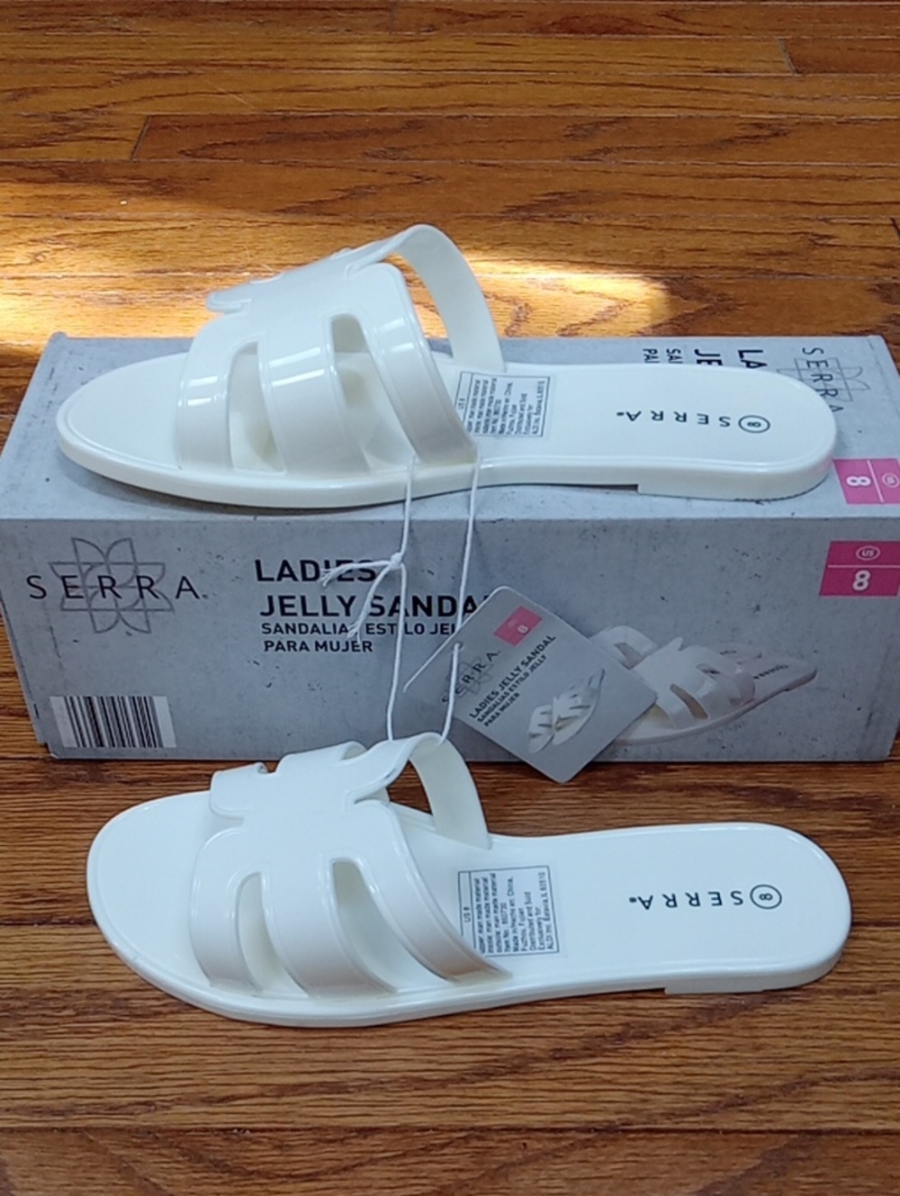 Serra Women’s White Jelly Slide Sandals with Multi-Strap Design